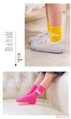 Q1668童趣娃品春季新款女寶純色卷邊蝴蝶結兒童襪子 精致童裝，批發首選